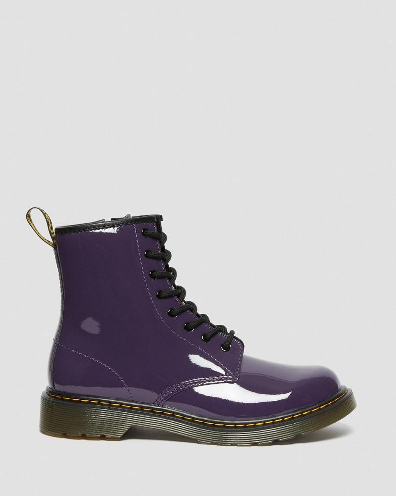 Dr Martens Youth 1460 Lak Leren Veterlaarzen Kinderen Paars | NL 112TCE